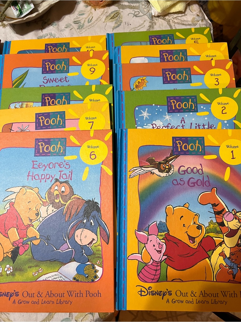 Disney Winnie the Pooh Board Book Set - Green, Blue, Yellow, Pink, Orange